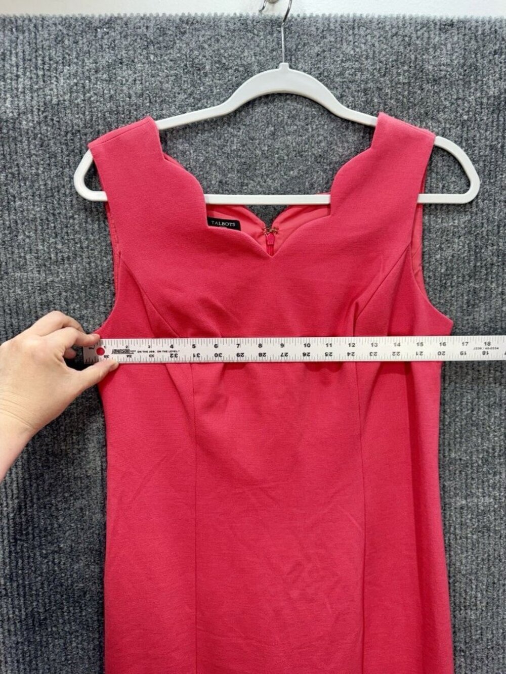 Talbots Dress Womens 8P Pink Scallop Neck Shift Knit Wedding Church Career NEW - Picture 6 of 8